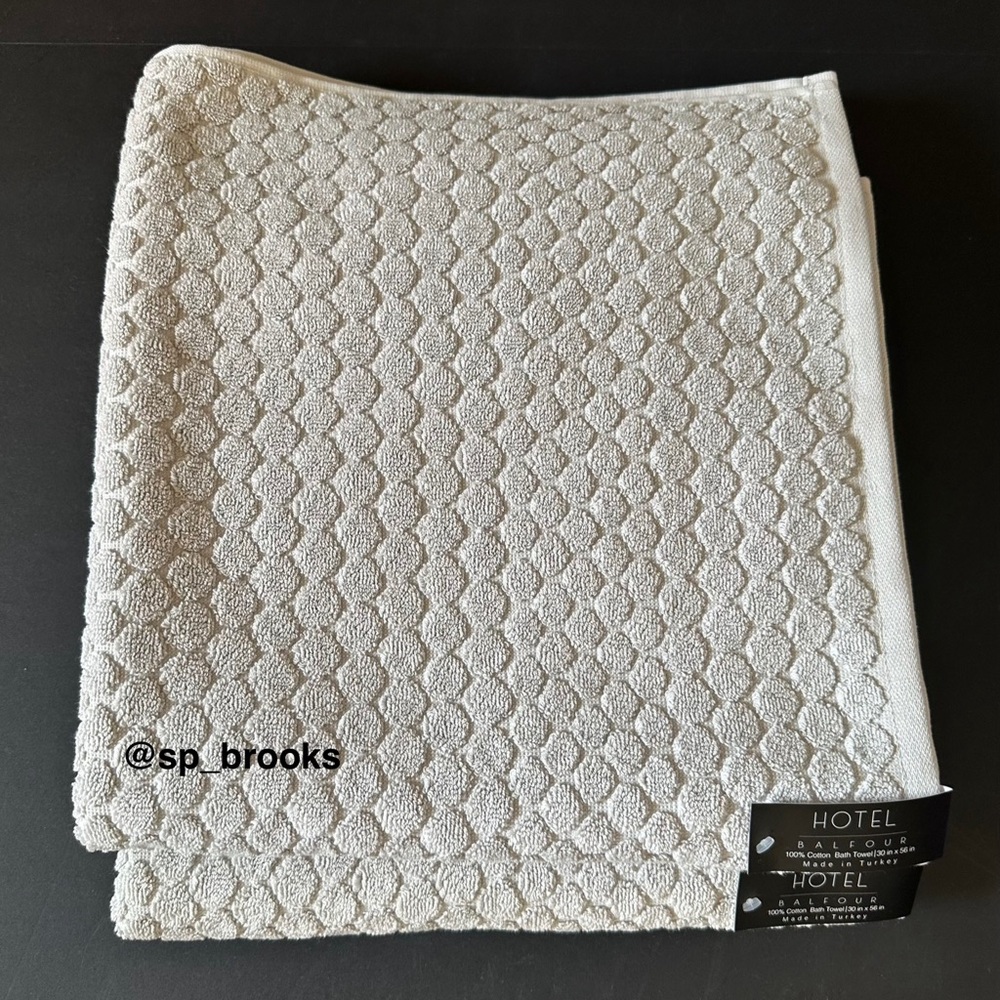 🎁2PC Hotel Balfour Bath Towels - Gray Dotted Soft 100% Turkish Cotton